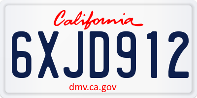 CA license plate 6XJD912