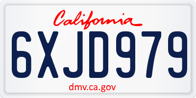 CA license plate 6XJD979