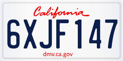 CA license plate 6XJF147