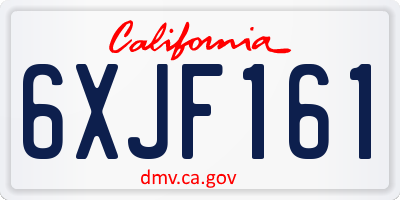 CA license plate 6XJF161