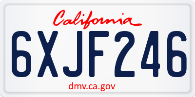 CA license plate 6XJF246