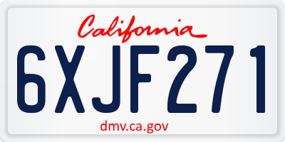 CA license plate 6XJF271