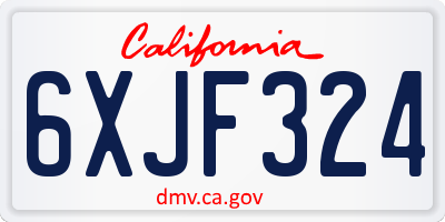 CA license plate 6XJF324