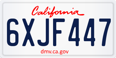 CA license plate 6XJF447