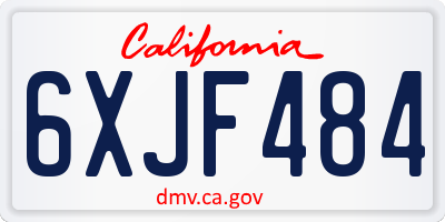 CA license plate 6XJF484