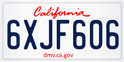 CA license plate 6XJF606