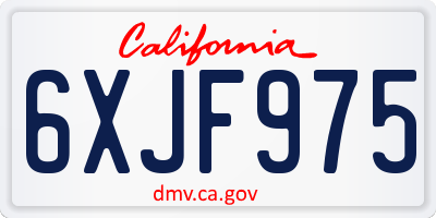 CA license plate 6XJF975