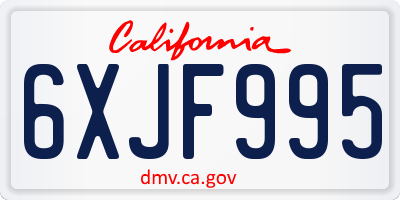 CA license plate 6XJF995