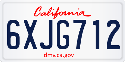 CA license plate 6XJG712
