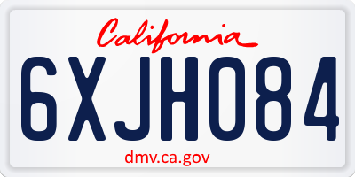CA license plate 6XJH084