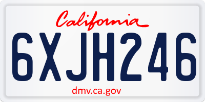 CA license plate 6XJH246