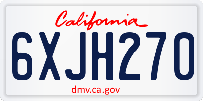 CA license plate 6XJH270