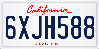 CA license plate 6XJH588