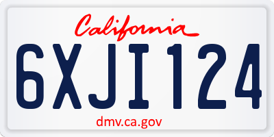 CA license plate 6XJI124