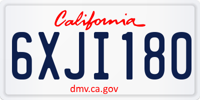 CA license plate 6XJI180