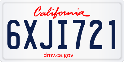 CA license plate 6XJI721