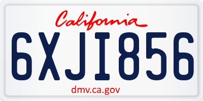 CA license plate 6XJI856
