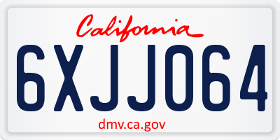 CA license plate 6XJJ064
