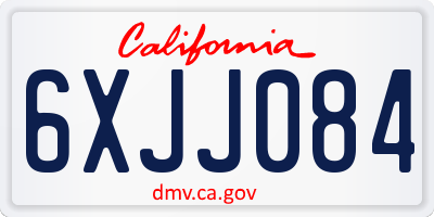 CA license plate 6XJJ084