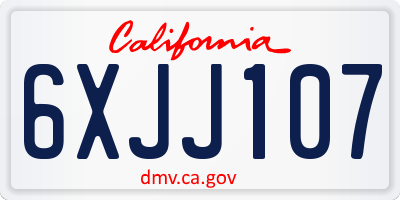 CA license plate 6XJJ107
