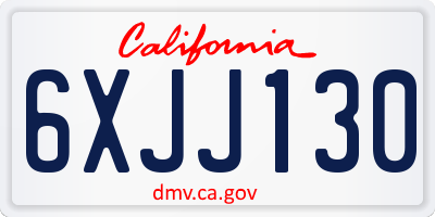 CA license plate 6XJJ130