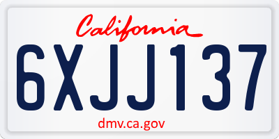 CA license plate 6XJJ137