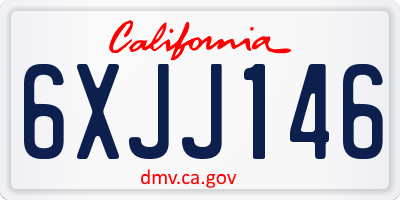 CA license plate 6XJJ146