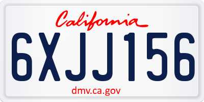 CA license plate 6XJJ156
