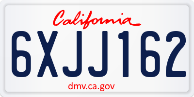 CA license plate 6XJJ162