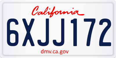 CA license plate 6XJJ172