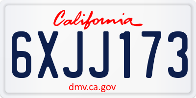 CA license plate 6XJJ173
