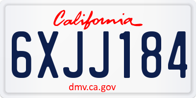 CA license plate 6XJJ184