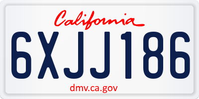CA license plate 6XJJ186