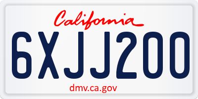 CA license plate 6XJJ200