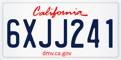 CA license plate 6XJJ241