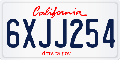 CA license plate 6XJJ254