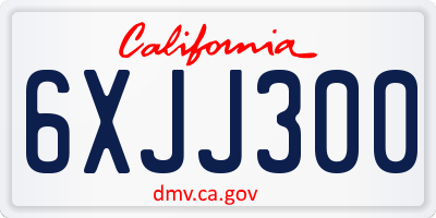 CA license plate 6XJJ300