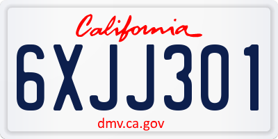 CA license plate 6XJJ301