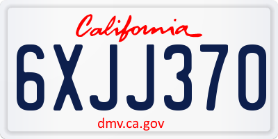 CA license plate 6XJJ370