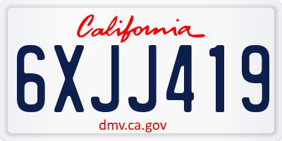 CA license plate 6XJJ419
