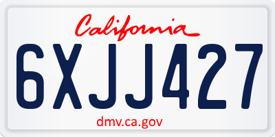 CA license plate 6XJJ427
