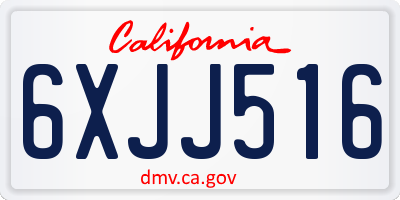 CA license plate 6XJJ516
