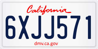 CA license plate 6XJJ571