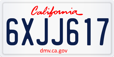 CA license plate 6XJJ617