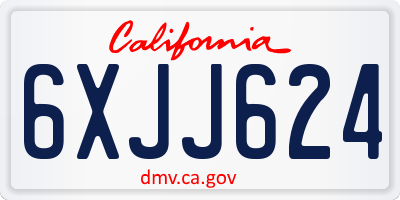 CA license plate 6XJJ624