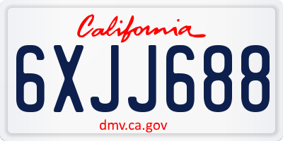 CA license plate 6XJJ688