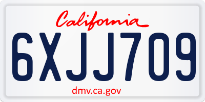 CA license plate 6XJJ709