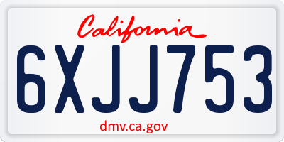CA license plate 6XJJ753