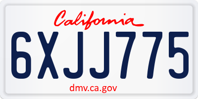 CA license plate 6XJJ775