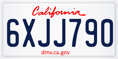 CA license plate 6XJJ790